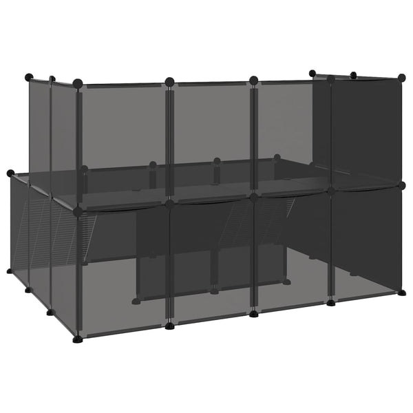 Small Animal Cages & Hutches Small Animal Cage Black 143X107x93 Cm Pp And Steel