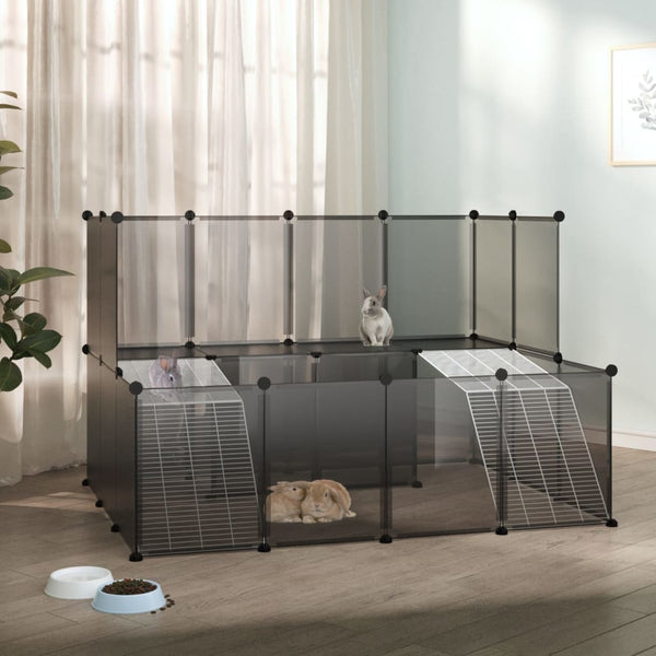 Small Animal Cages & Hutches Small Animal Cage Black 143X107x93 Cm Pp And Steel