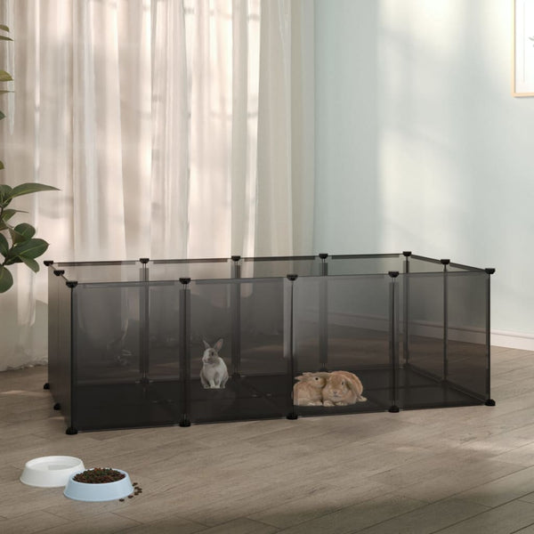 Small Animal Cages & Hutches Small Animal Cage Black 144X74x46.5 Cm Pp And Steel