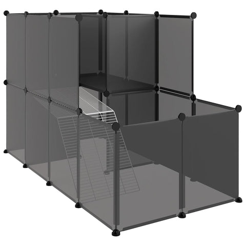 Small Animal Cages & Hutches Small Animal Cage Black 142X74x93 Cm Pp And Steel