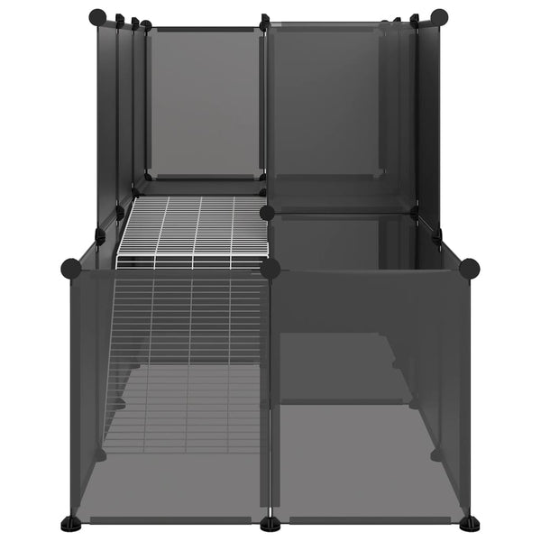 Small Animal Cages & Hutches Small Animal Cage Black 142X74x93 Cm Pp And Steel