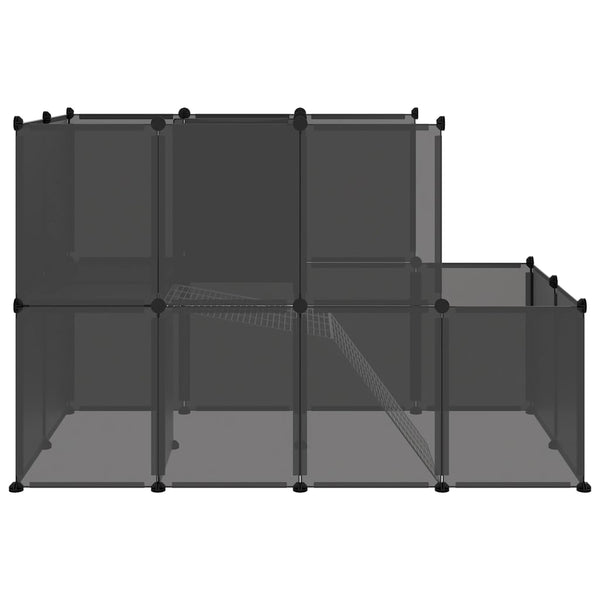 Small Animal Cages & Hutches Small Animal Cage Black 142X74x93 Cm Pp And Steel