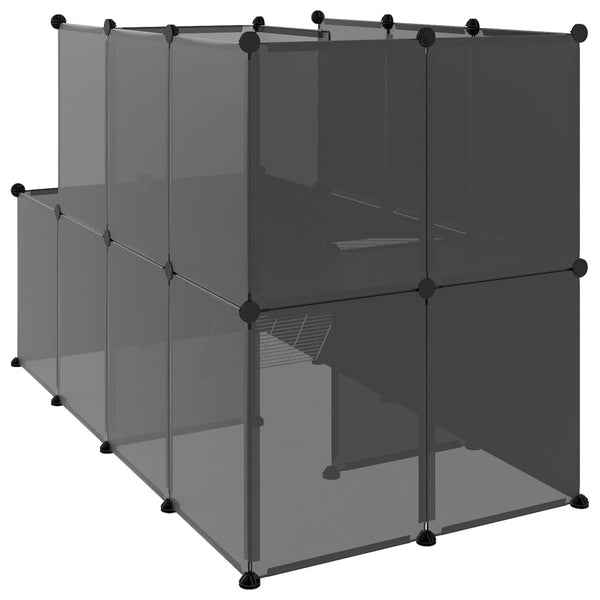 Small Animal Cages & Hutches Small Animal Cage Black 142X74x93 Cm Pp And Steel