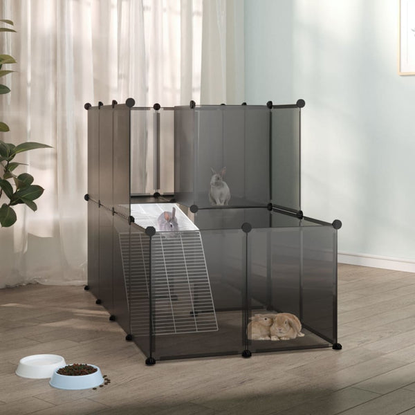 Small Animal Cages & Hutches Small Animal Cage Black 142X74x93 Cm Pp And Steel