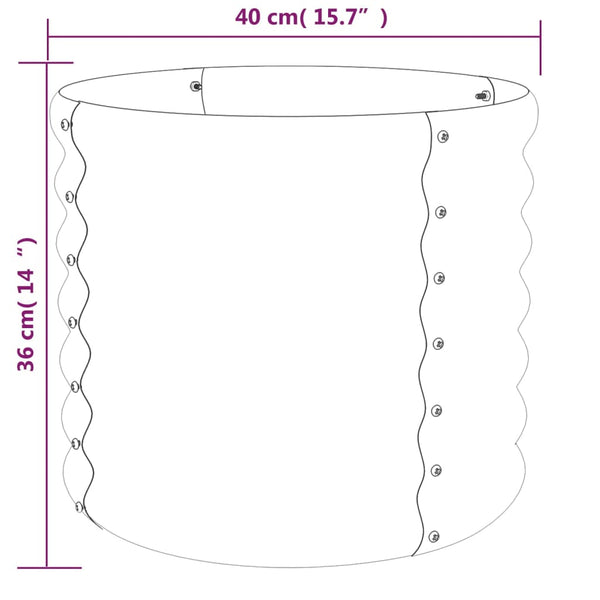 Raised Garden Beds Garden Planter Powder Coated Steel 40X40x36 Cm Grey