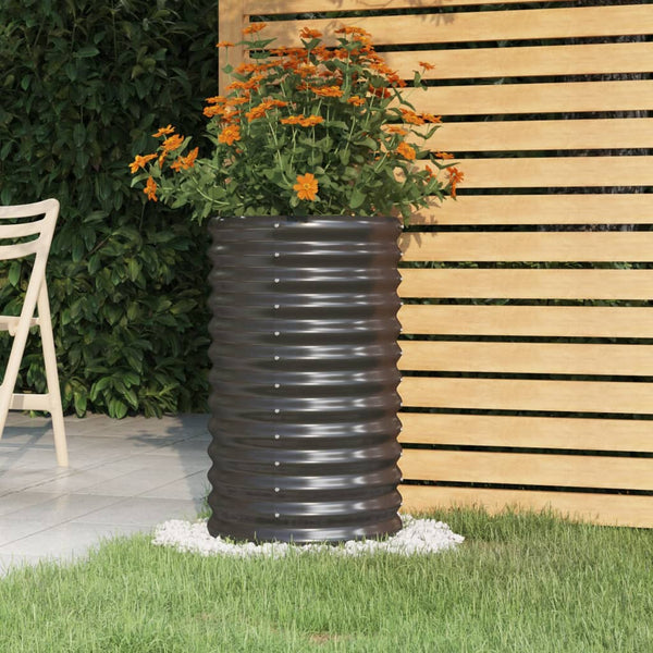 Baskets, Pots, Window Boxes Garden Planter Powder Coated Steel 40X40x68 Cm Anthracite