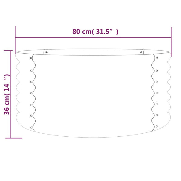 Baskets, Pots, Window Boxes Garden Planter Powder Coated Steel 80X80x36 Cm Grey