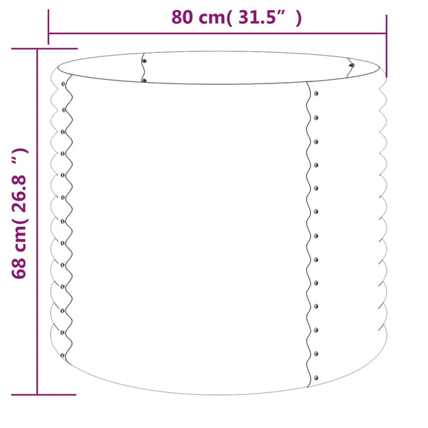 Baskets, Pots, Window Boxes Garden Planter Powder Coated Steel 80X80x68 Cm Grey