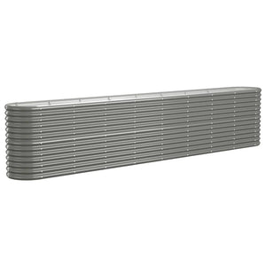 Raised Garden Beds Garden Raised Bed Powder Coated Steel 332X40x68 Cm Grey