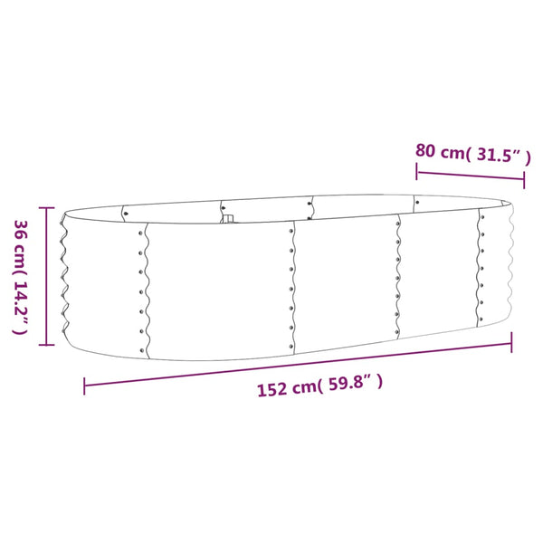 Raised Garden Beds Garden Raised Bed Powder Coated Steel 152X80x36 Cm Anthracite