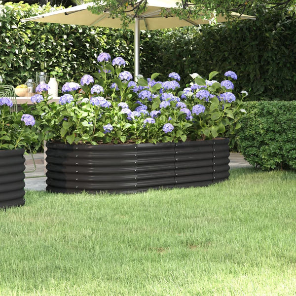 Raised Garden Beds Garden Raised Bed Powder Coated Steel 152X80x36 Cm Anthracite