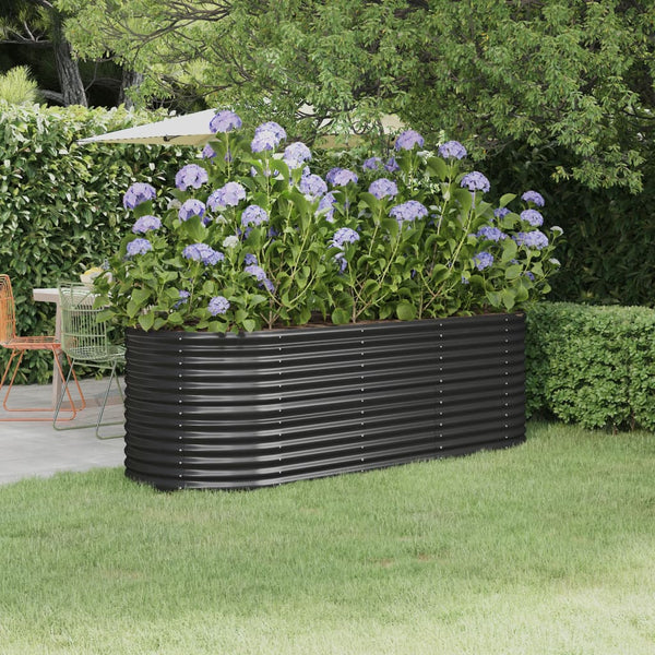 Raised Garden Beds Garden Raised Bed Powder Coated Steel 224X80x68 Cm Anthracite