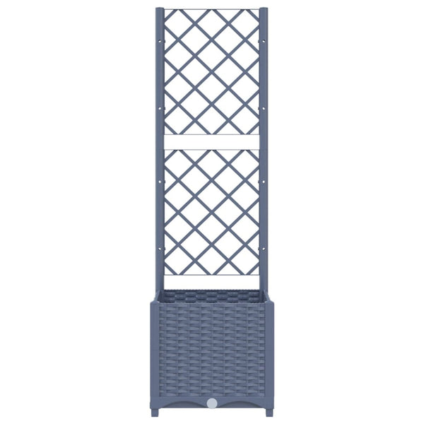 Baskets, Pots, Window Boxes Garden Planter With Trellis Dark Grey 40X40x136 Cm Pp