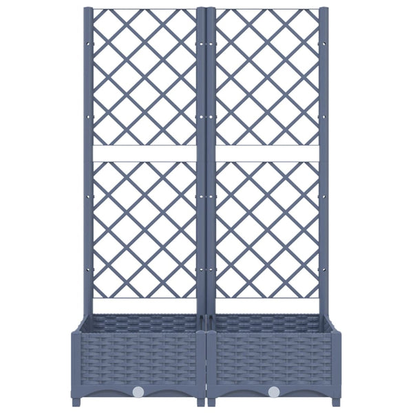 Baskets, Pots, Window Boxes Garden Planter With Trellis Dark Grey 80X40x121.5 Cm Pp