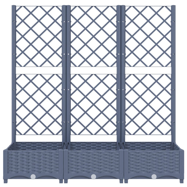 Baskets, Pots, Window Boxes Garden Planter With Trellis Dark Grey 120X40x121.5 Cm Pp