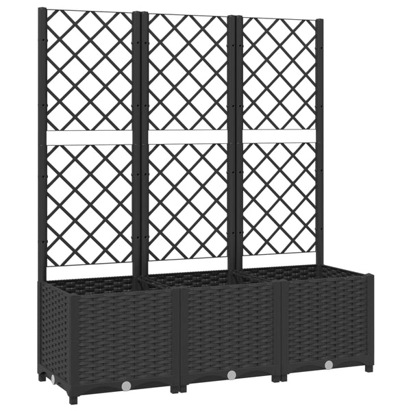 Baskets, Pots, Window Boxes Garden Planter With Trellis Black 120X40x136 Cm Pp