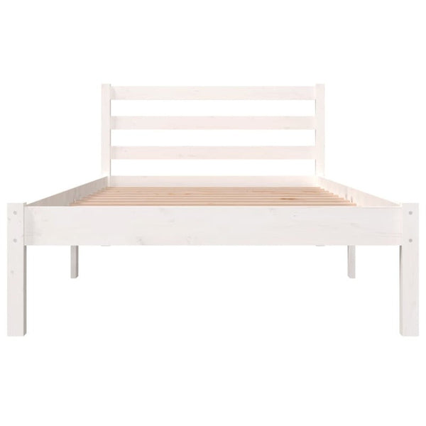 Single Bed Frames Bed Frame Solid Wood Pine 92X187 Cm Single Size White