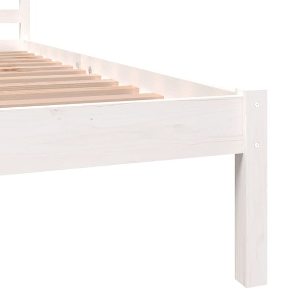 Single Bed Frames Bed Frame Solid Wood Pine 92X187 Cm Single Size White