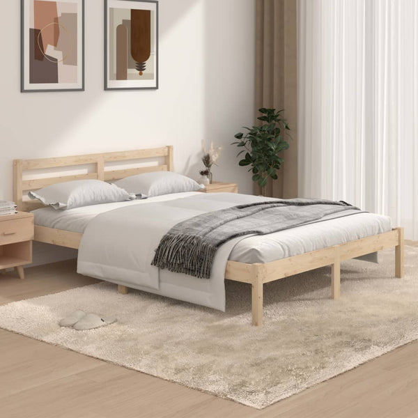 Double Bed Frames Bed Frame Solid Wood Pine 137X187 Cm Double Size