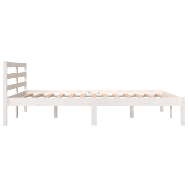 Double Bed Frames Bed Frame Solid Wood Pine White 137X187 Cm Double Size