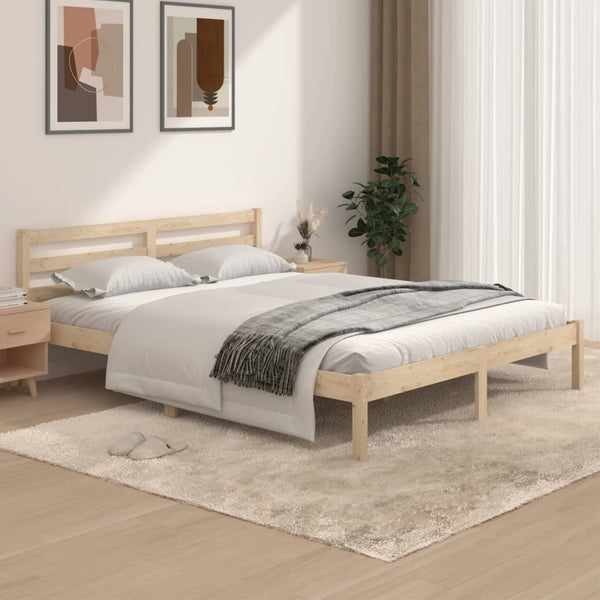 Queen Bed Frames Bed Frame Solid Wood Pine 153X203 Cm Queen Size