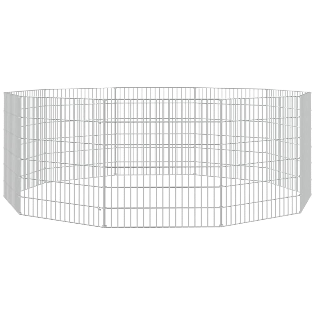 Small Animal Cages & Hutches Free Range Animal Enclosure 10 Panel 54X60 Cm Galvanised Iron