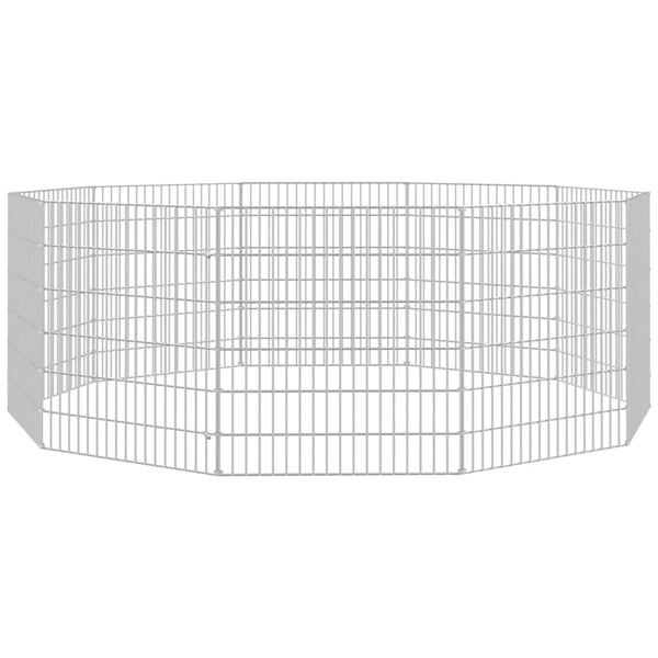 Small Animal Cages & Hutches Free Range Animal Enclosure 10 Panel 54X60 Cm Galvanised Iron