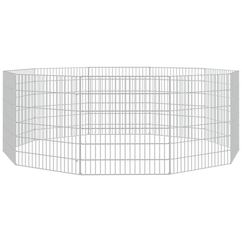 Small Animal Cages & Hutches Free Range Animal Enclosure 10 Panel 54X60 Cm Galvanised Iron