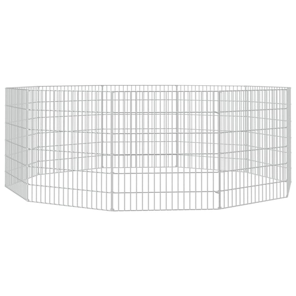 Small Animal Cages & Hutches Free Range Animal Enclosure 10 Panel 54X60 Cm Galvanised Iron