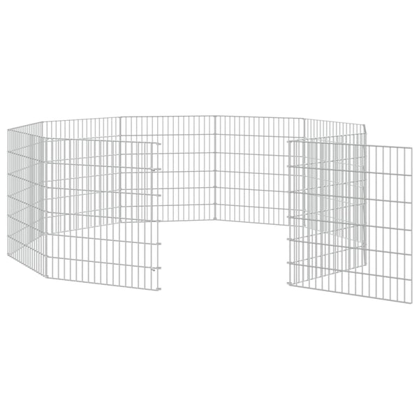 Small Animal Cages & Hutches Free Range Animal Enclosure 10 Panel 54X60 Cm Galvanised Iron