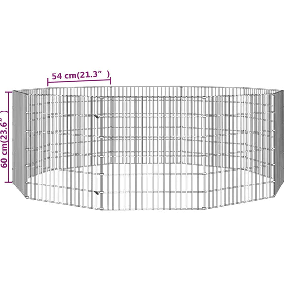 Small Animal Cages & Hutches Free Range Animal Enclosure 10 Panel 54X60 Cm Galvanised Iron