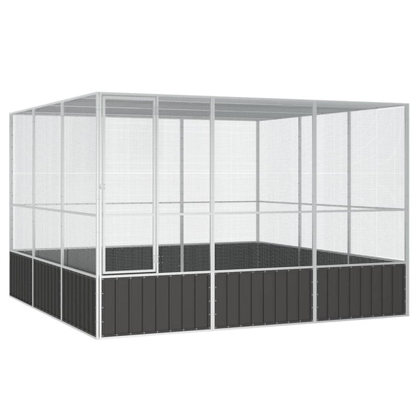 Small Animal Cages & Hutches Bird Cage Anthracite 302.5X324.5X211.5 Cm Galvanised Steel