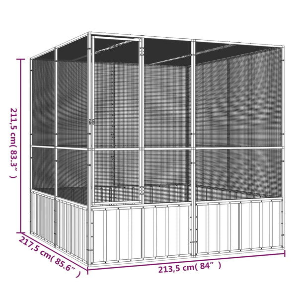 Bird Cages Bird Cage Grey 213.5X217.5X211.5 Cm Galvanised Steel