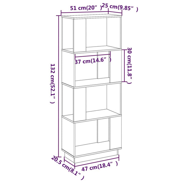 Cabinets & Cupboards Book Cabinet/Room Divider 51X25x132 Cm Solid Wood Pine