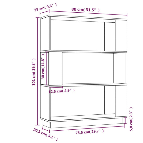 Cabinets & Cupboards Book Cabinet/Room Divider 80X25x101 Cm Solid Wood Pine