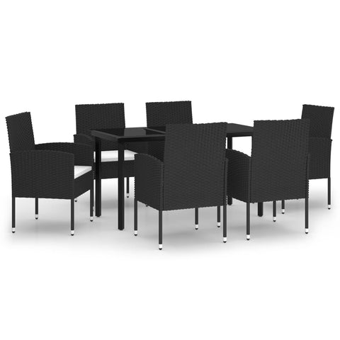 Outdoor Dining Sets 7 Piece Garden Dining Set Black