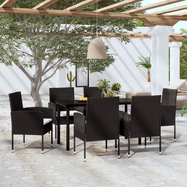 Outdoor Dining Sets 7 Piece Garden Dining Set Black