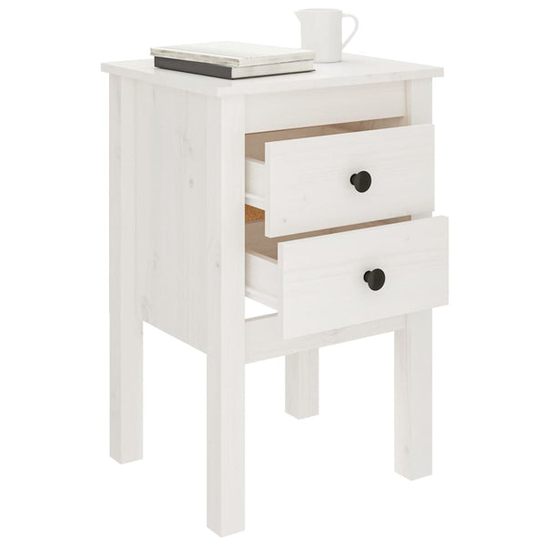 Bedside Tables Bedside Cabinet White 40X35x61.5 Cm Solid Wood Pine