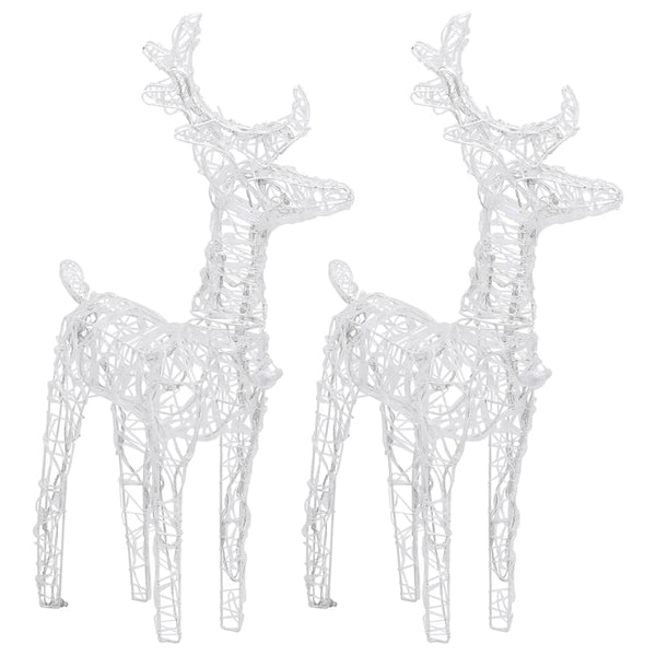 Seasonal Decorations Christmas Reindeers 2 Pcs Cold White 80 Leds Acrylic