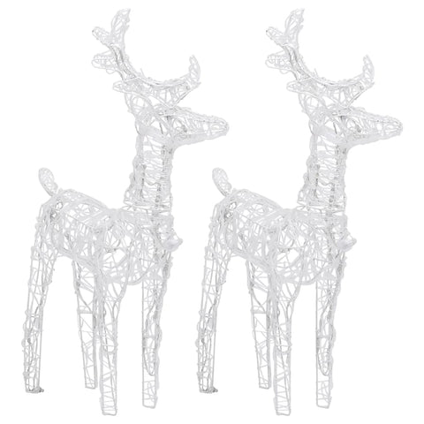 Seasonal Decorations Christmas Reindeers 2 Pcs Cold White 80 Leds Acrylic