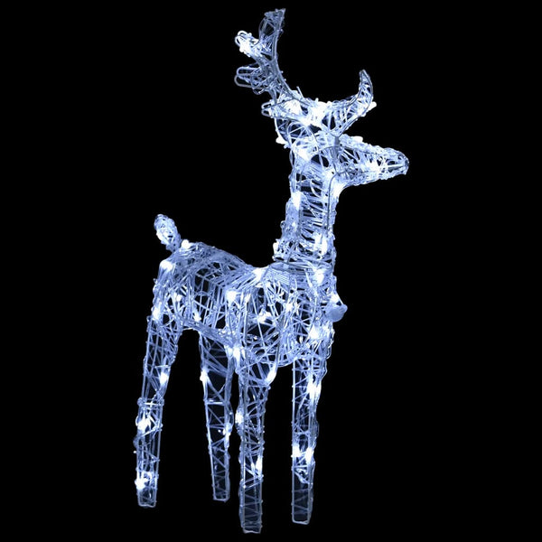 Seasonal Decorations Christmas Reindeers 2 Pcs Cold White 80 Leds Acrylic