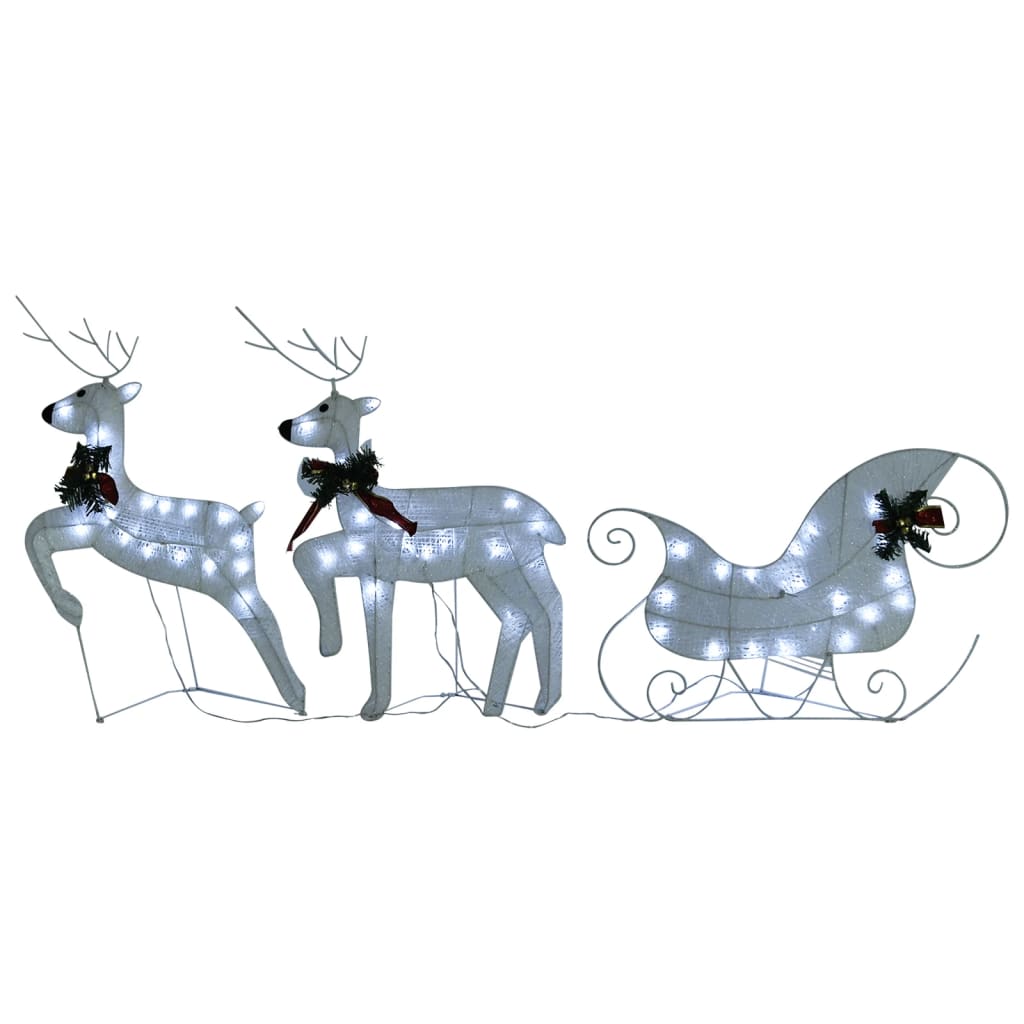 Seasonal Decorations Reindeer & Sleigh Christmas Decoration 60 Leds Outdoor White