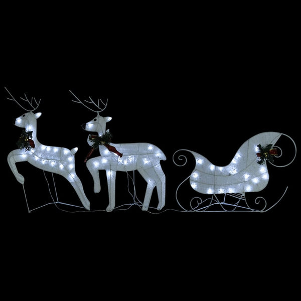 Seasonal Decorations Reindeer & Sleigh Christmas Decoration 60 Leds Outdoor White