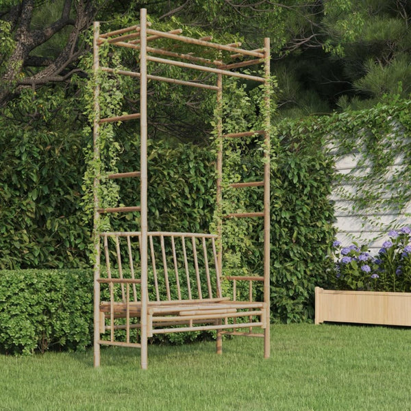 Benches Garden Bench With Pergola 116 Cm Bamboo