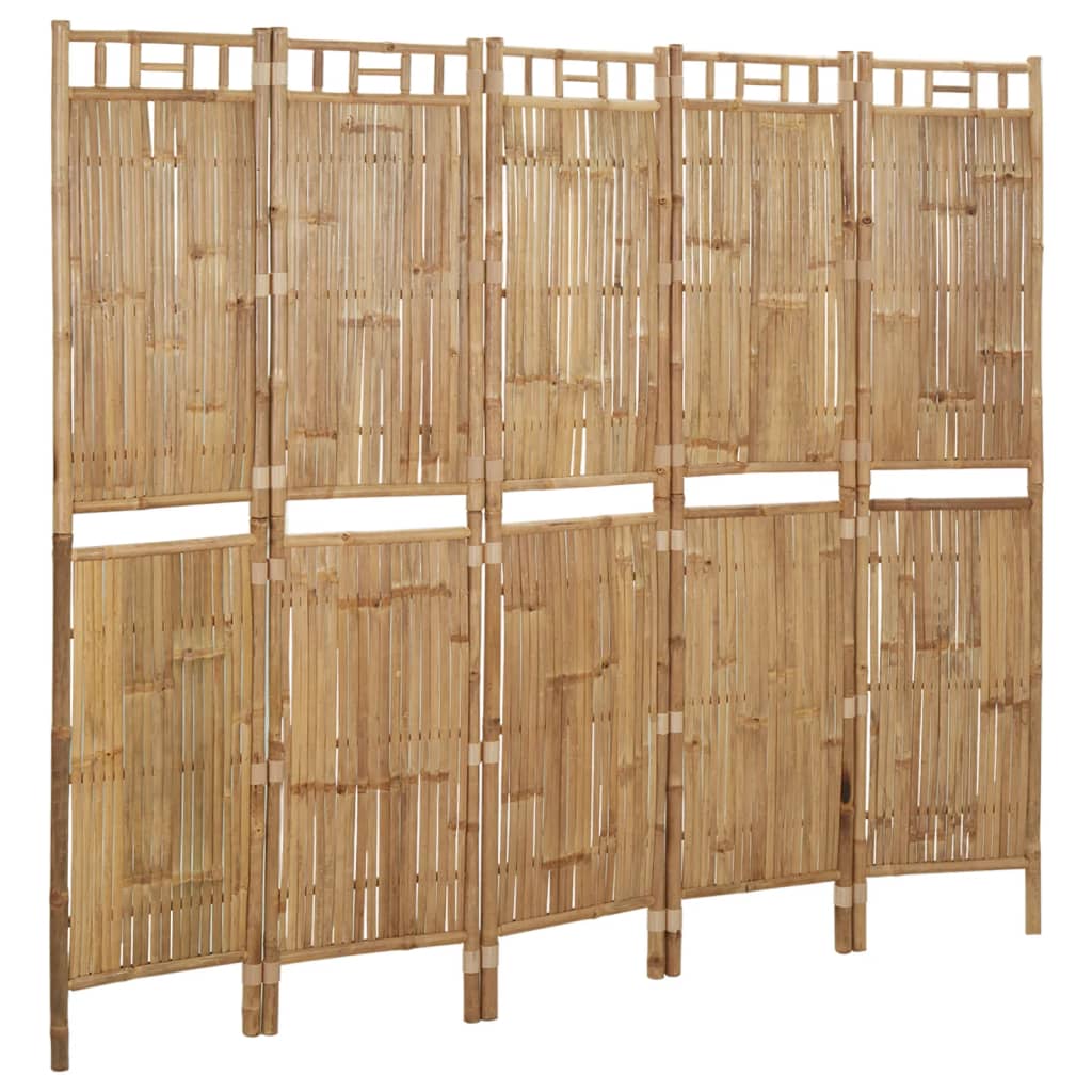 Screens & Room Dividers 5 Panel Room Divider Bamboo 200X180 Cm