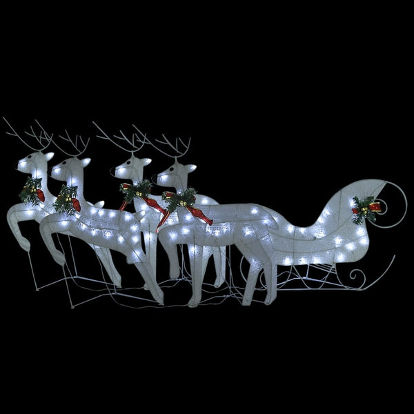 Seasonal Decorations Reindeer & Sleigh Christmas Decoration 100 Leds Outdoor White