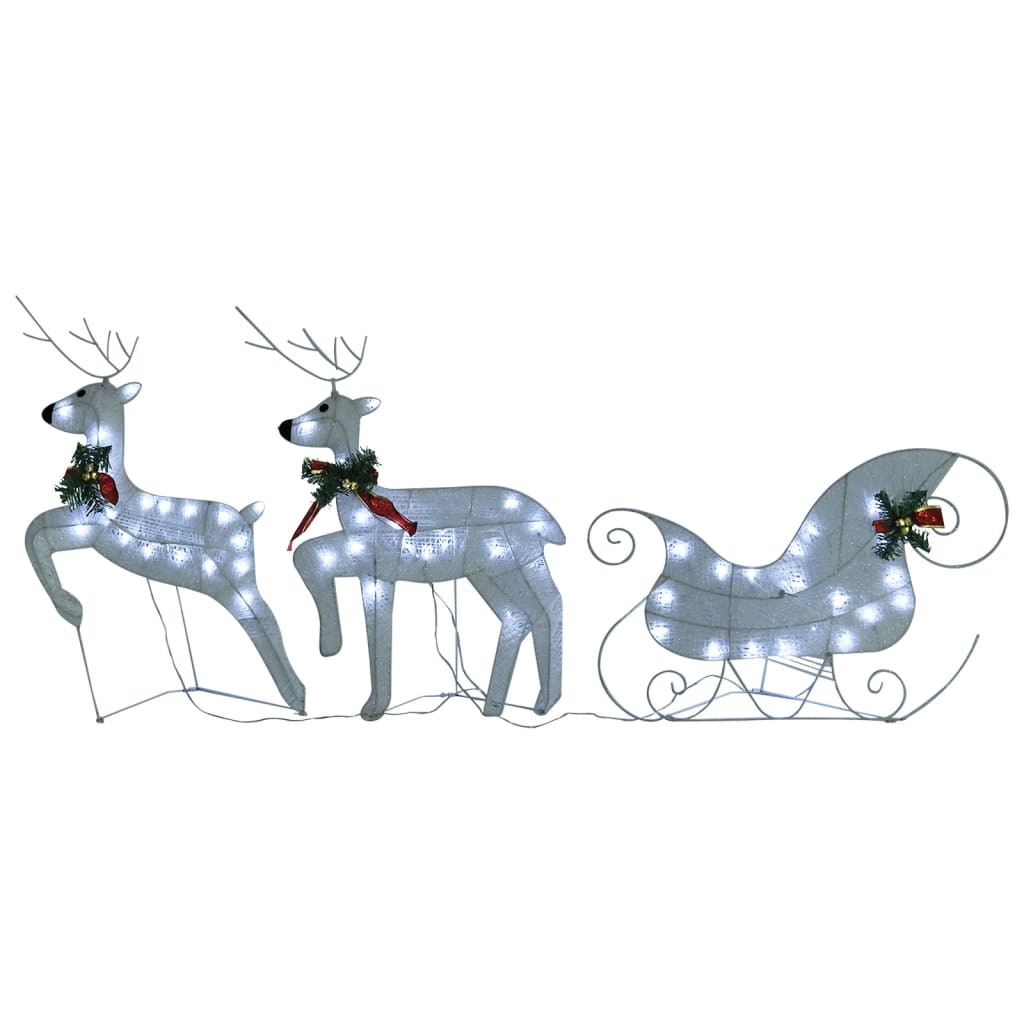 Seasonal Decorations Reindeer & Sleigh Christmas Decoration 100 Leds Outdoor White