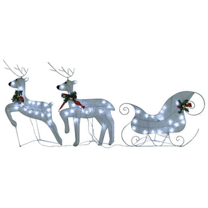 Seasonal Decorations Reindeer & Sleigh Christmas Decoration 100 Leds Outdoor White