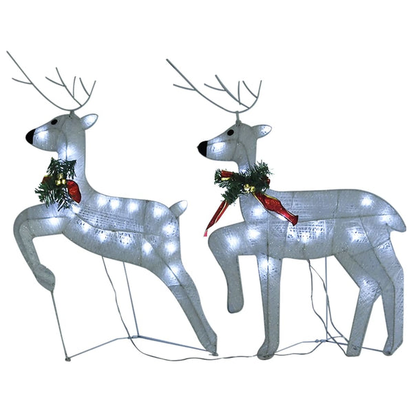 Seasonal Decorations Reindeer & Sleigh Christmas Decoration 100 Leds Outdoor White