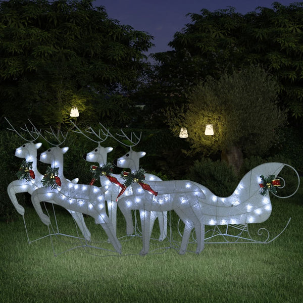 Seasonal Decorations Reindeer & Sleigh Christmas Decoration 100 Leds Outdoor White